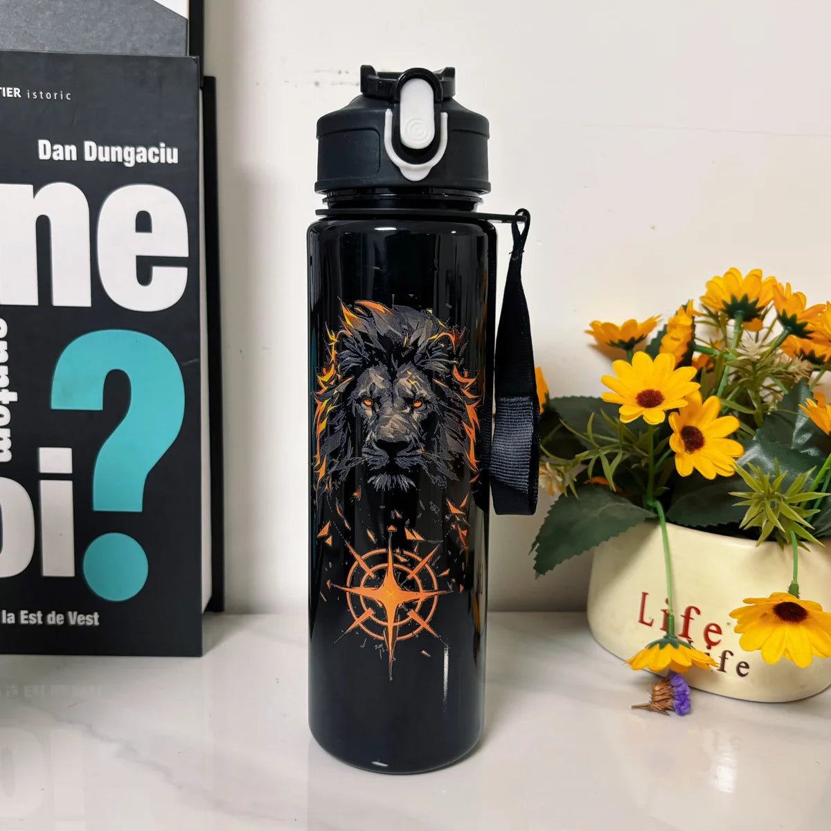 Cute Lion Tiger Cow Pattern 750ml Water Cup Portable for School Gym Camping Gift fo additional angle