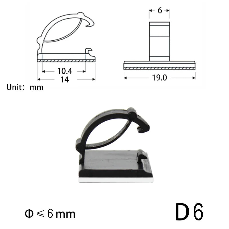 10Pcs Cable Organizer Clip Winder Desk Tidy Clips Management Wire Holder for Mouse He alternate view