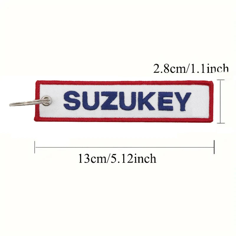 JDM SUZUKEY Logo Key Chain | Double Sided Embroidery Motorcycle Keyring additional angle