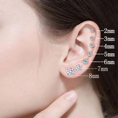 1Pair Stainless Steel Crystals Stud Earrings | Classic Screw-Back Jewelry detail view