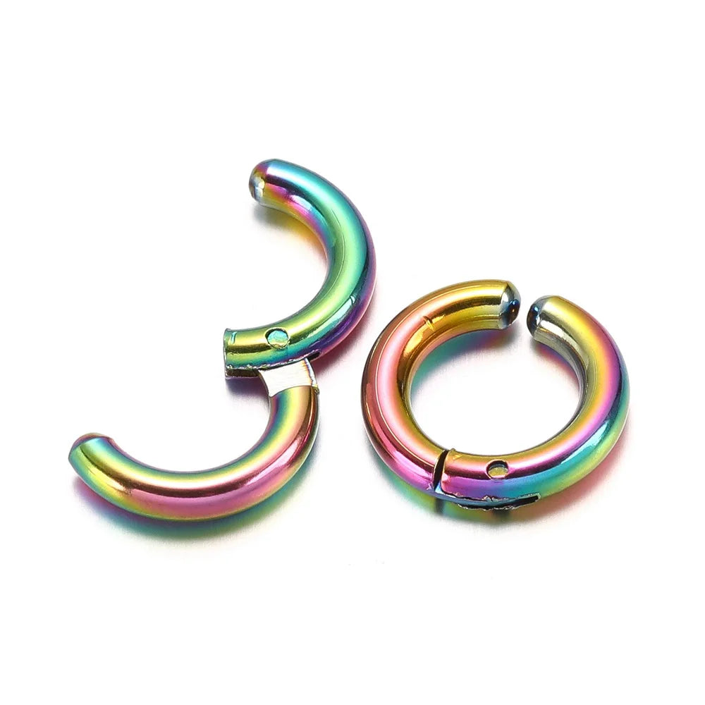 6 Pairs Stainless Steel Clip On Earrings for Women Men | Non Piercing Round Hoop Ear alternate view