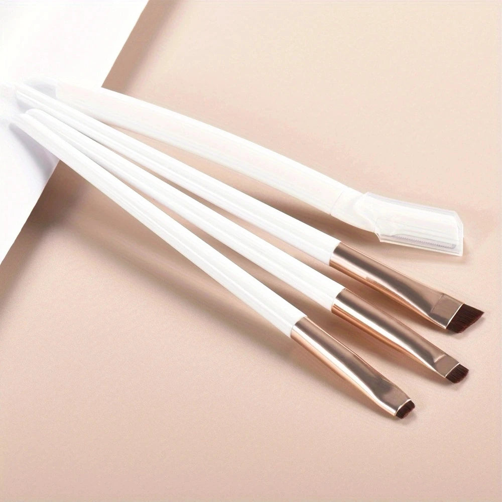 Ultra-Thin Eyebrow Brush Set | 3-Piece Angled Precision Makeup Brushes lifestyle view