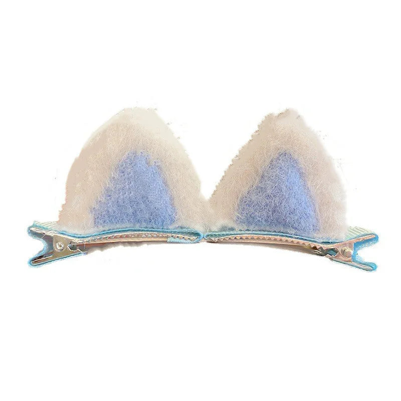 2Pcs/Set Cute Rabbit Ears Hair Clips for Baby Girls Handmade Kawaii Hairpins Barrettes Headwear Hair Styling Accessories for Kid