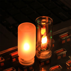 USB LED Flashing Candle Light | 5V Flame Night Light with Frosted Clear Glass and Tou alternate view
