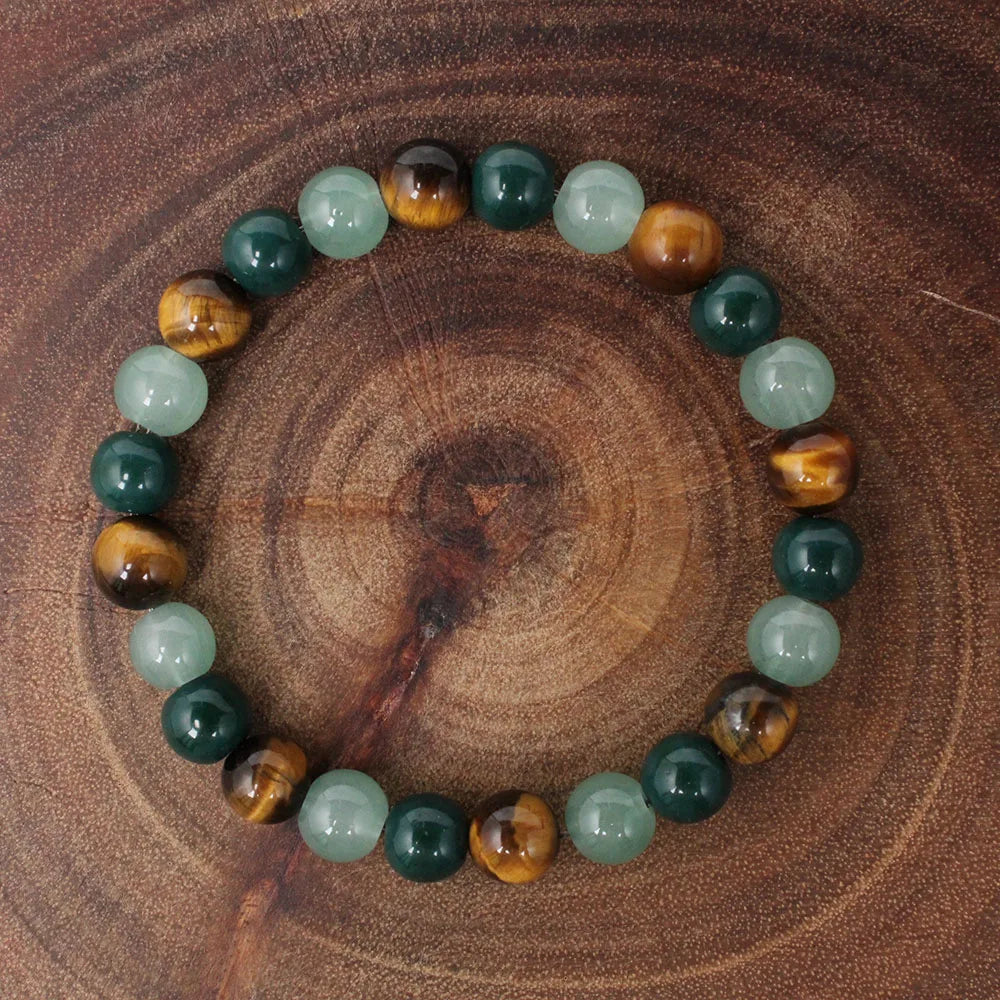 Rich Money Bracelet Women Tiki Bohemian Natural Stone Tiger Eye Stone Bangles Trend additional angle