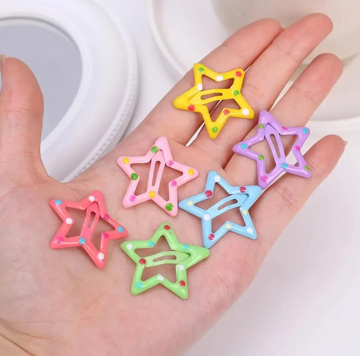100PCS Colorful Star BB Hair Clips Cute Y2K Hair Pins for Girls Women Broken Hair Bangs Clips Fashion Hair Accessories