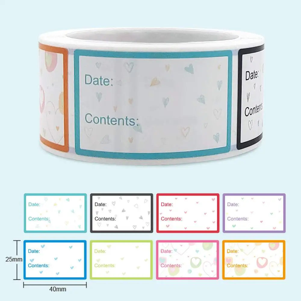 200 Pieces Food Labels, 1 x 1.6 Inch Date Stickers for Freezer, Refrigerator Food Con lifestyle view