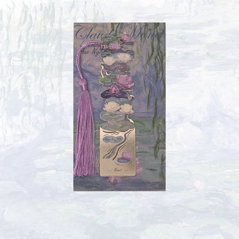 Floral Painting Hollow Metal Bookmark - Aesthetic Book Page Clip, Student Reading Mar lifestyle view