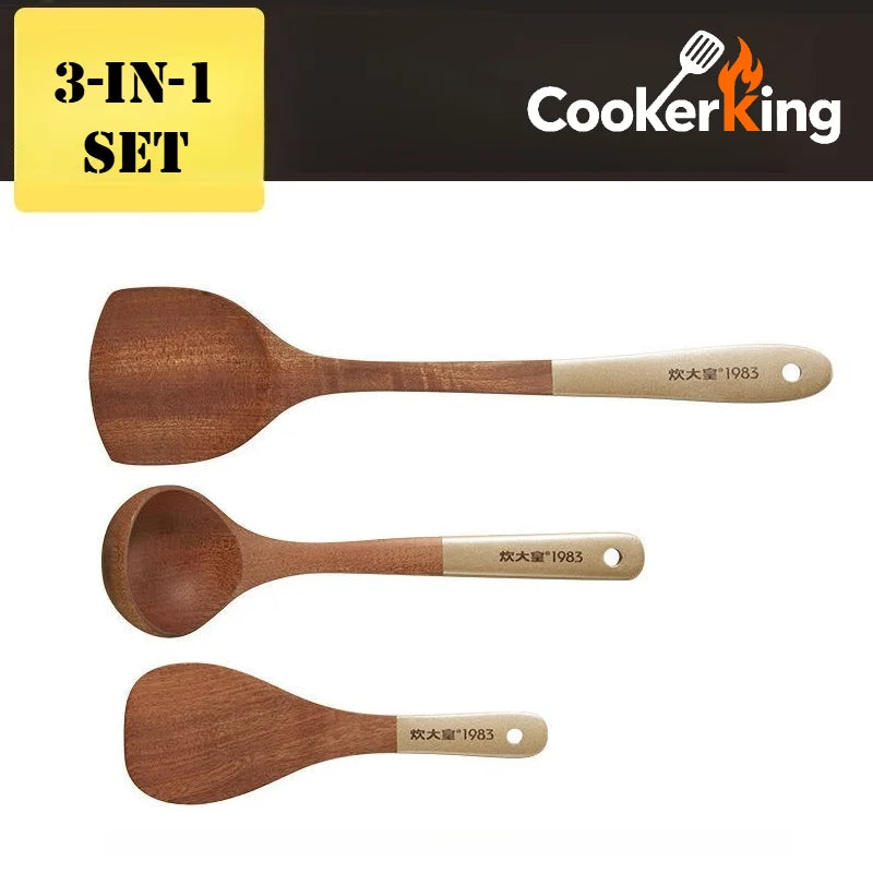4 in 1 Cooking Tool Set | Ebony Wood Spatula and Spoon Set for Kitchen alternate view