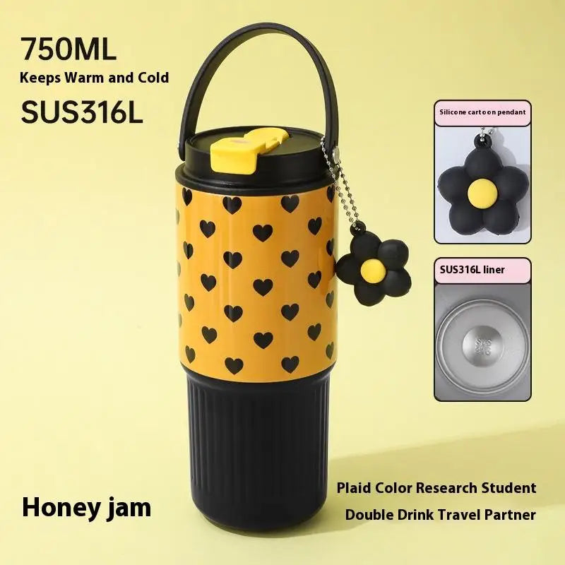 316 Stainless Steel Car Travel Mug Thermos Cup For Hot And Cold Dual Use Portable T additional angle