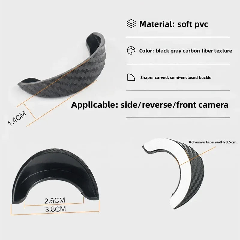 Car rear camera easy to stick protector, car reverse camera carbon fiber rain cover, waterproof, dustproof and sunscreen cover