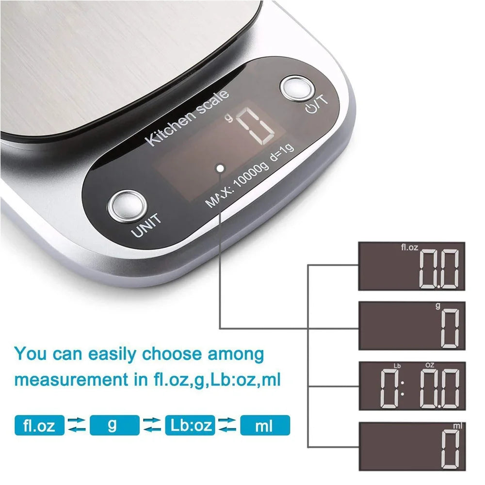 High Precision Kitchen Scale 3kg/5kg/10kg | Multifunctional LCD Food and Jewelry Scale detail view