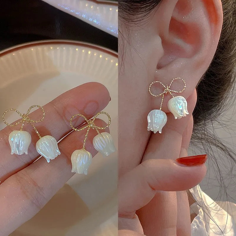 Korean Fashion Seven Star Zircon Earrings | Luxury Crystal Stars Stud Earrings close-up view