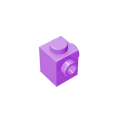Gobricks GDS-1046 Modified Brick 1 x 1 with Studs on 2 Sides | Building Block for D additional angle