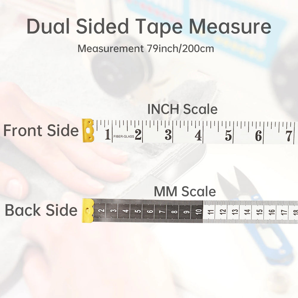 2m White Waist Circumference Soft Tape Measure | Clothing Tailor Measuring Ruler detail view