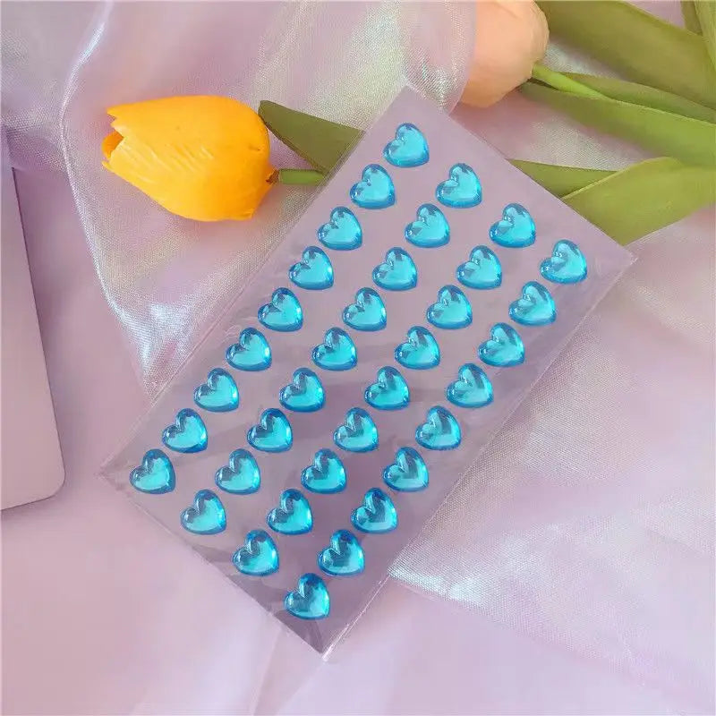 Heart Stickers 3D Stereoscopic Crystal Heart Shining Sticker for DIY Scrapbook Journal Kids Stationery Reward Supplies Stickers