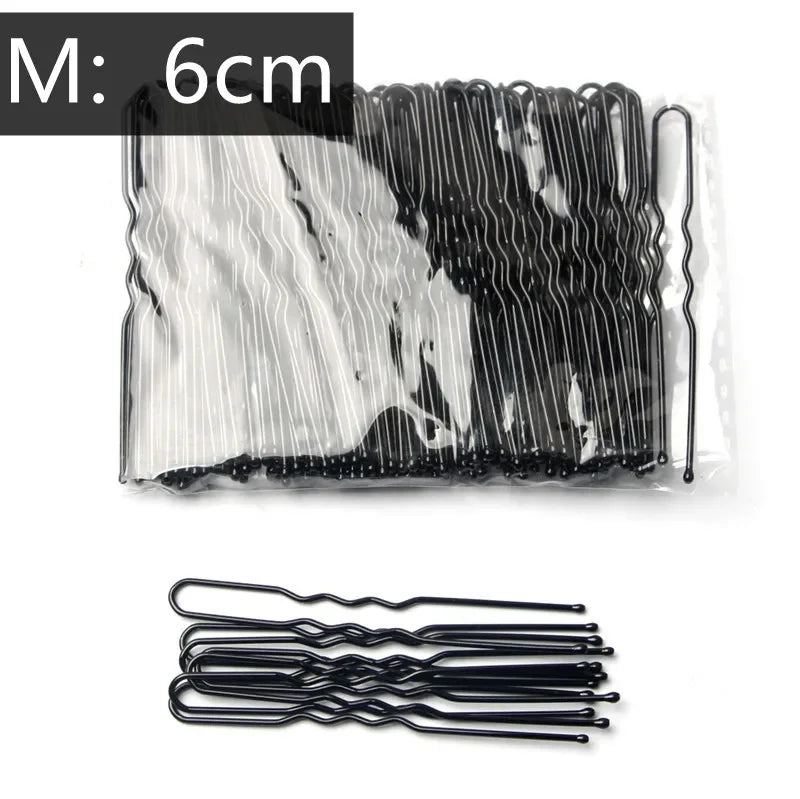 5/6/7cm Alloy Bobby Pins Barrettes U Shaped Metal Hair Pins Waved Hair Clips Bridal H alternate view