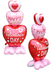 Love Heart Bear Balloon with Stand | Valentine's Day Decor detail view