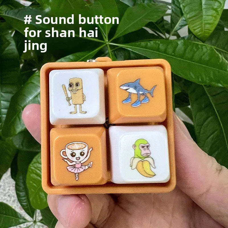 Italian Brainrot 4-Key Keyboard Fidget Toy | Stress Relief Keychain with Sound and Light detail view