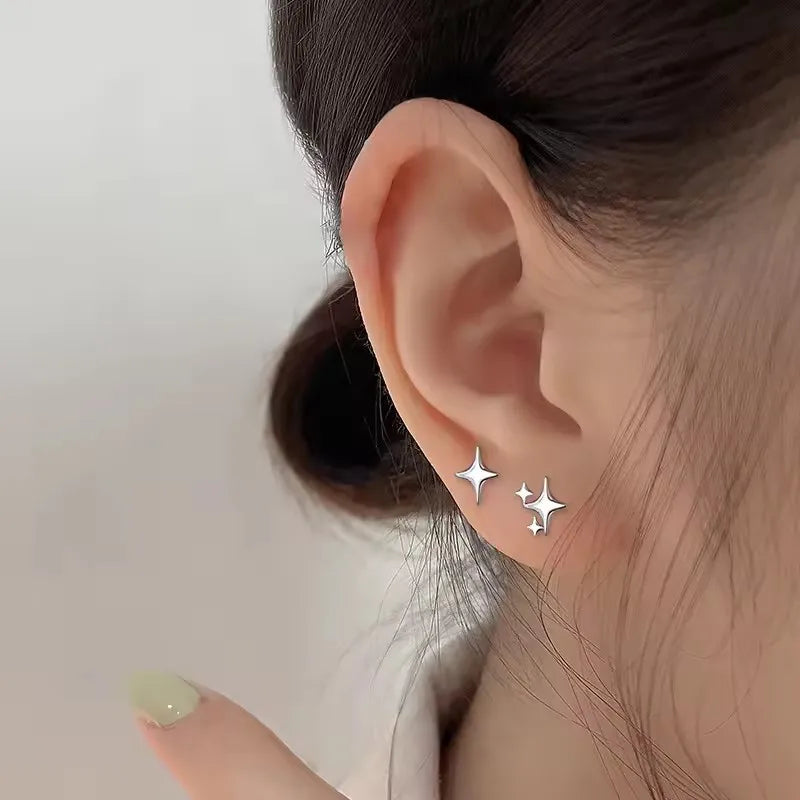 Star Thread Chain Drop Earrings | Trendy Korean Style Pendant Jewelry lifestyle view
