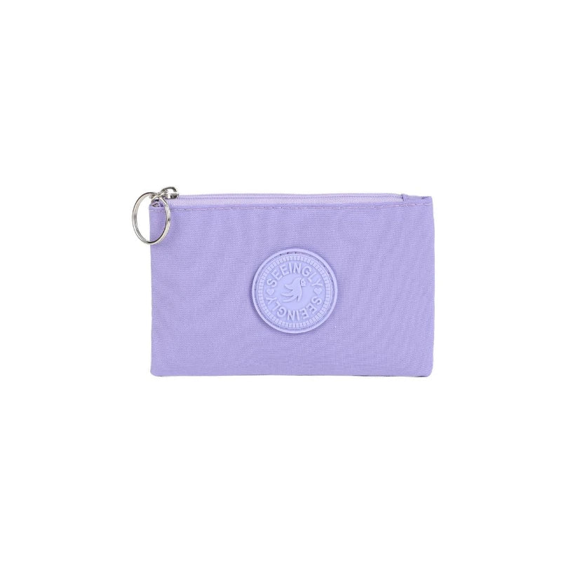 Casual Solid Nylon Coin Purse | Multi-Purpose Zipper Wallet Pouch detail view