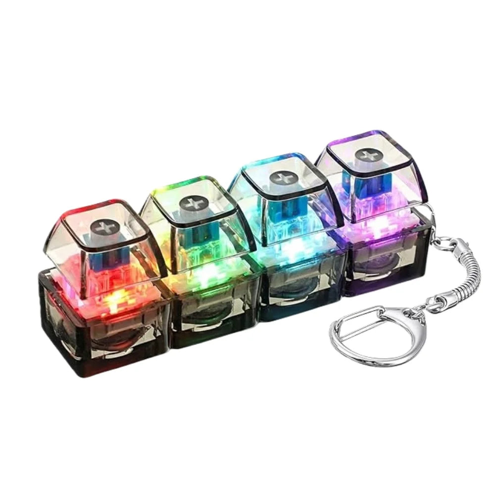 LED Click Keychain | Stress Relief Light Up Keyboard Toy for Anxiety alternate view