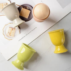 Egg Cup Holders Candy Color | Ceramic Creative Serving Cups Breakfast close-up view