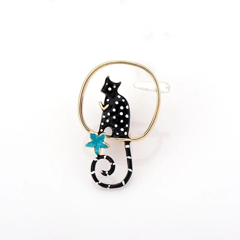 women fashion cat brooch pin jewelry