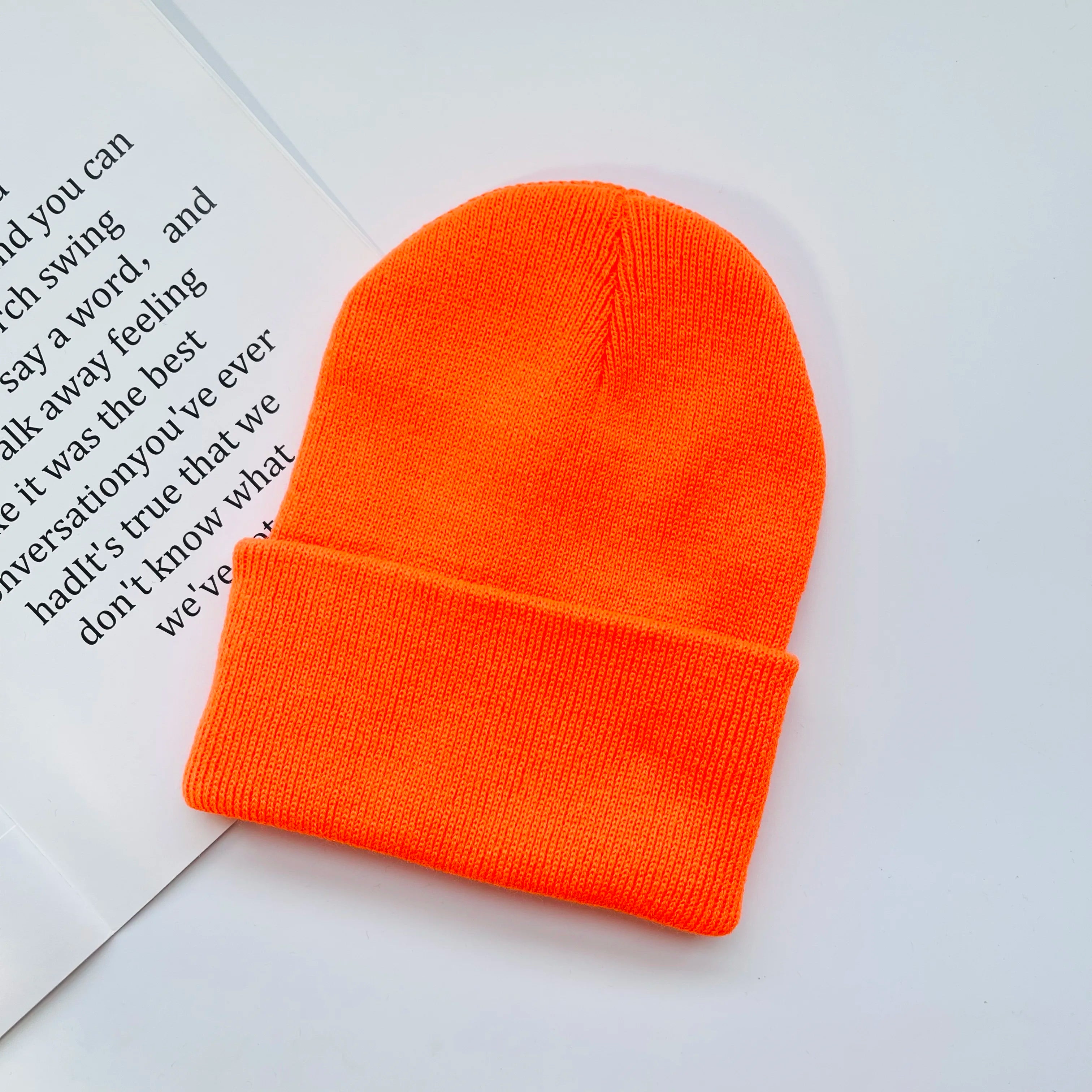 MLFO Colorful Knit Beanie with Ear Flaps | Unisex Winter Hat close-up view