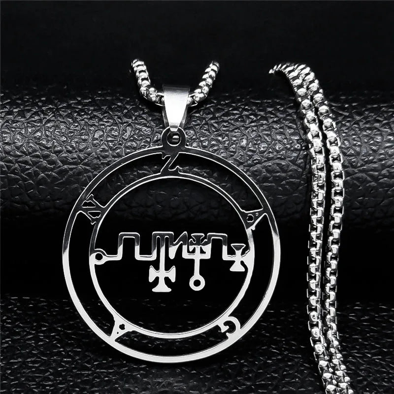 Astaroth Sigil Goetia Stainless Steel Necklace Solomon Demon Seal Satan Sigil satan additional angle