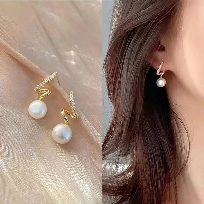 Korean Fashion Seven Star Zircon Earrings | Luxury Crystal Stars Stud Earrings additional angle