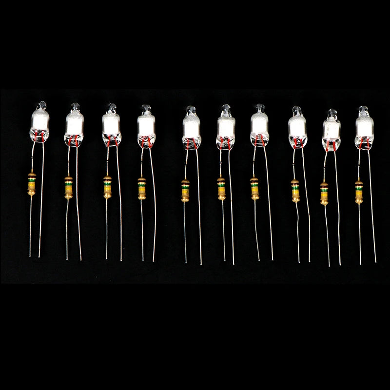 10Pcs Neon Light Bulbs 4x10mm 5x13mm 220V | Main Power Indicator with Built-in Resist alternate view