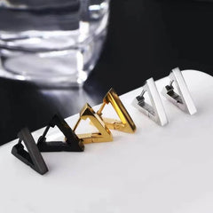1 Pair Stainless Steel Geometric Triangle Unisex Punk Rock Earrings Women Men Piercing P detail view