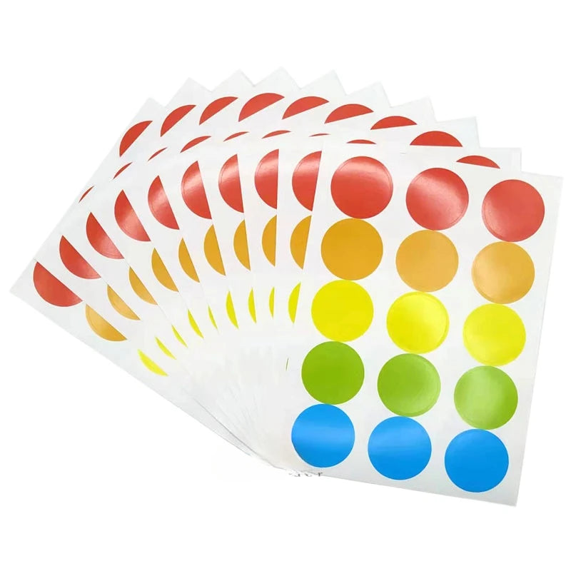 Colored Dot Sticker Labels | Round Circle Stickers for Organization and Party Decor close-up view