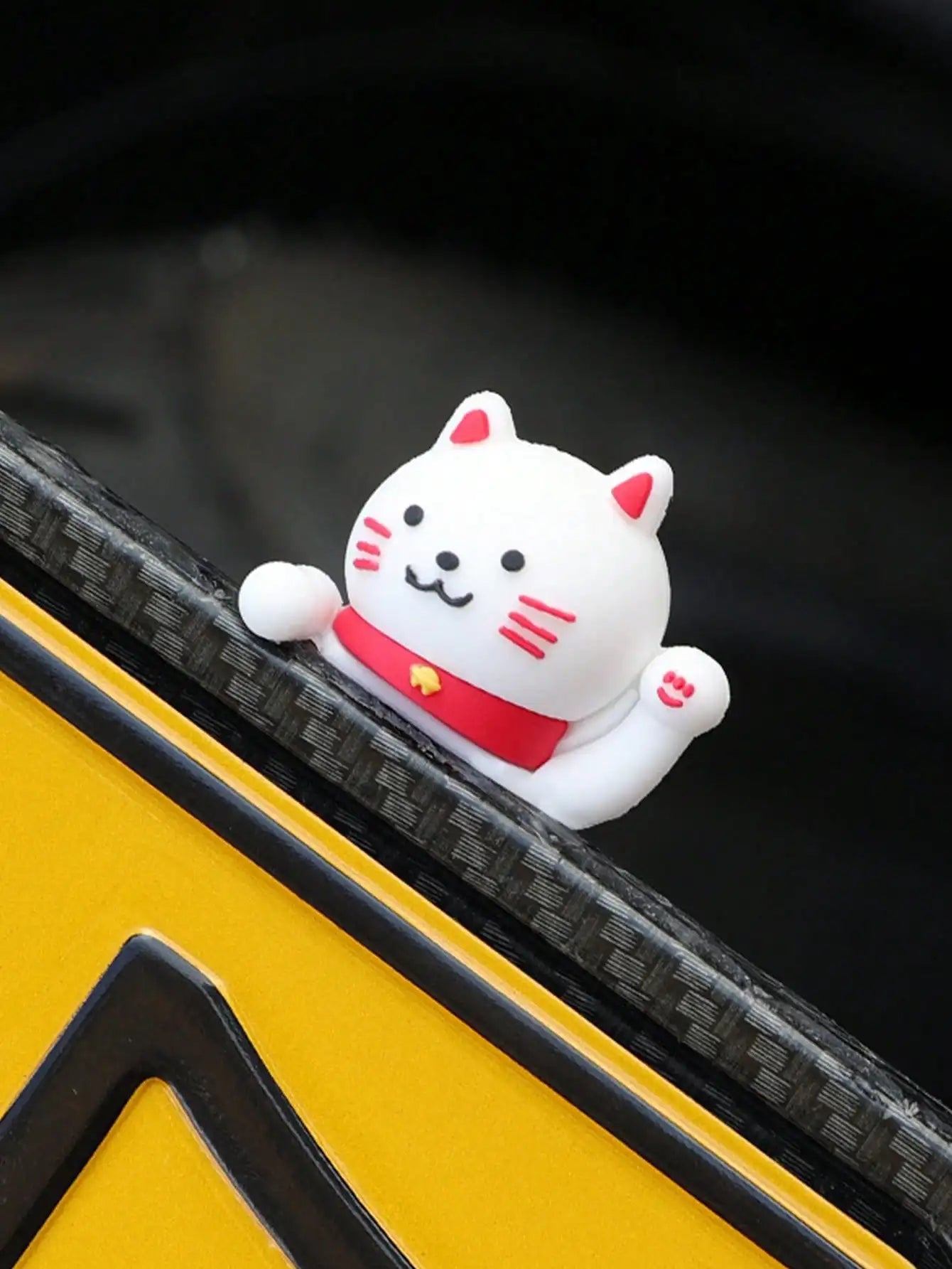 3D Cute Husky Rubber Car Dashboard Ornament close-up view