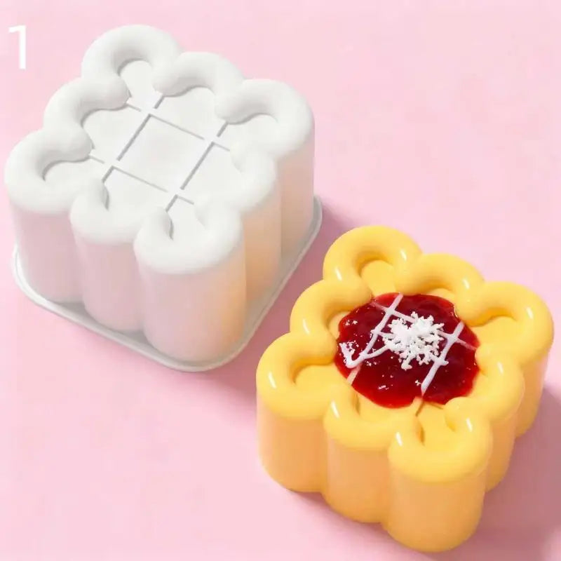 Silicone Mousse Cake Mold Flower Heart Star Shape Kitchen Baking Pudding Cup Chocolate M detail view