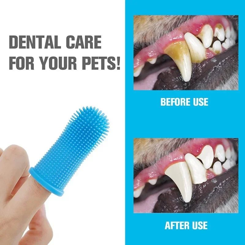 Dog Super Soft pet Finger Toothbrush Teeth Cleaning Breath Care Nontoxic Silicone Tooth detail view