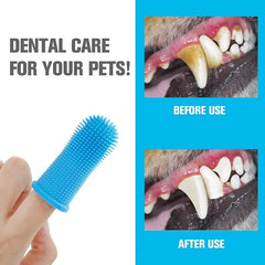 Dog Super Soft pet Finger Toothbrush Teeth Cleaning Breath Care Nontoxic Silicone Tooth detail view