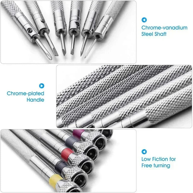 0.8-1.6mm Steel Screwdriver Set for Watch Repair | Portable Watch Band Removal Tool with detail view