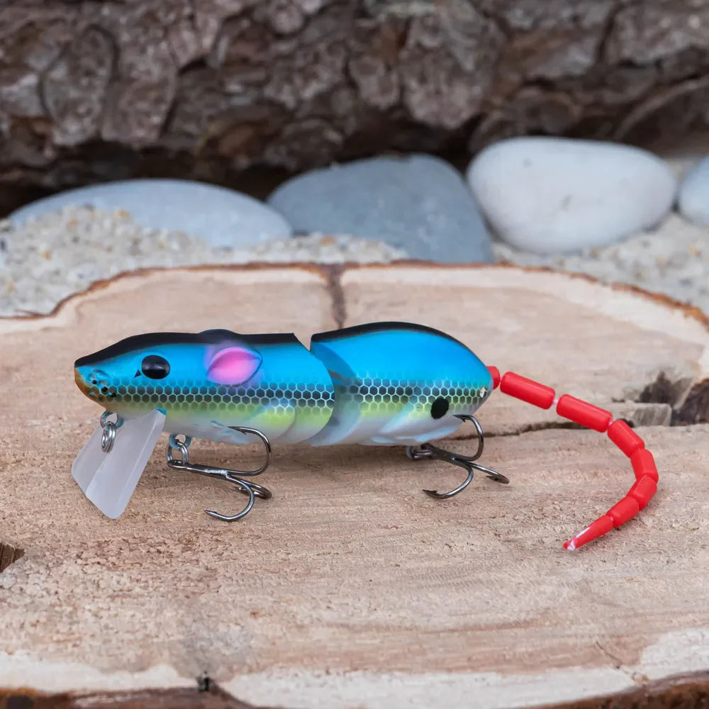 15.5CM Mouse Lure Artificial Plastic Mouse Fishing Lure Swimbait Rat Pike Bass Minnow close-up view