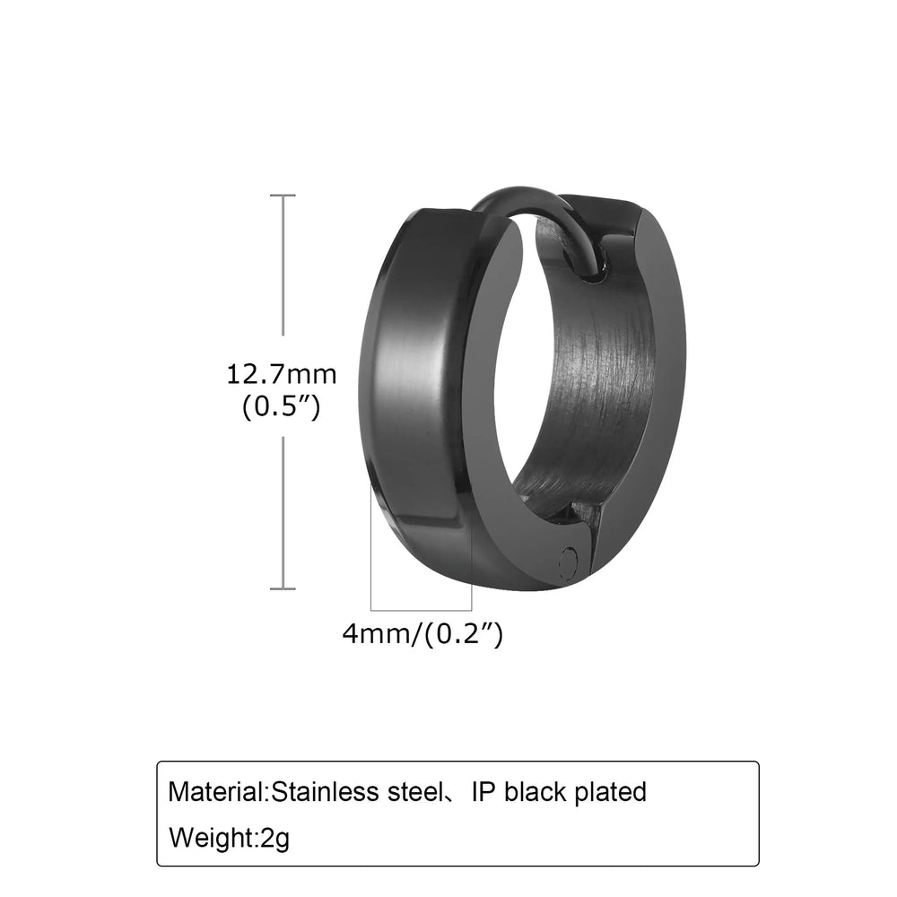 Men Hoop Earrings | Stainless Steel Small Huggies Earrings for Daily Wear detail view