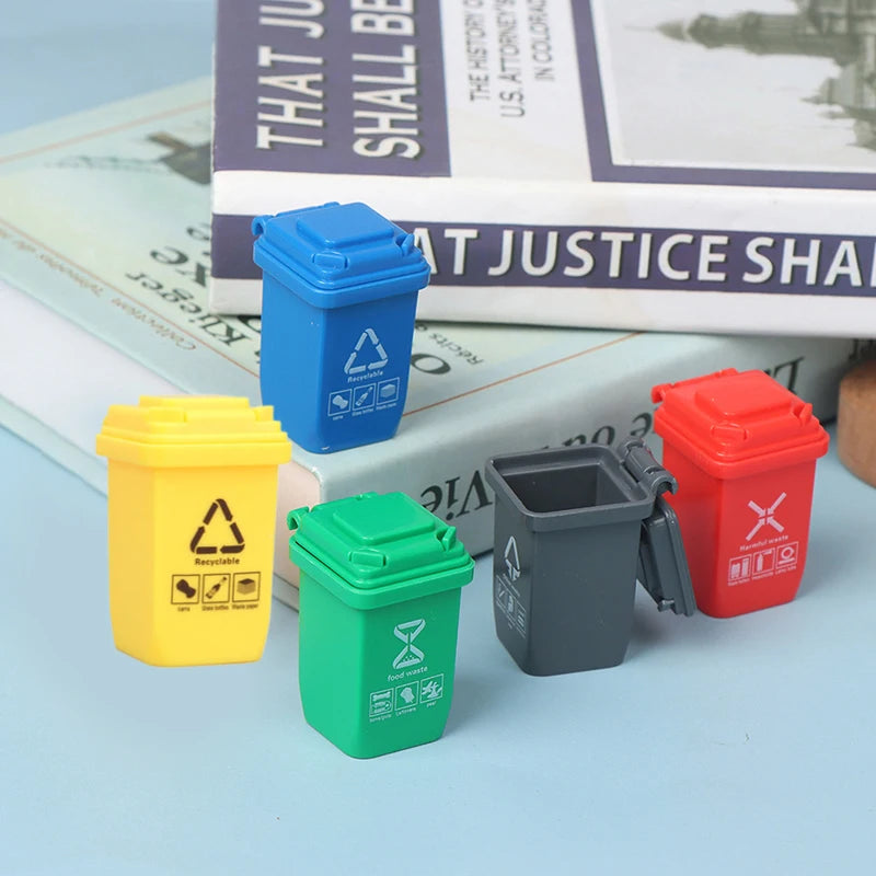 1:12 Dollhouse Miniature Trash Can 5pcs/set Model Furniture Accessories additional angle