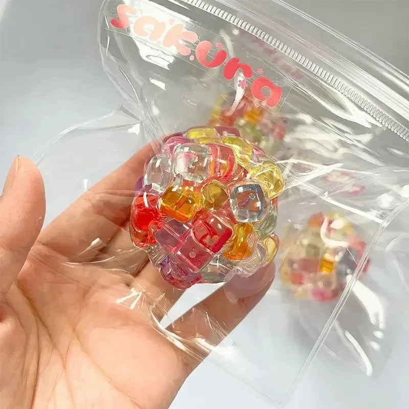 Squishy Balls Ice Beads Stress Relief Toy | Super Soft Sensory Fidget Toy for Kids Adu close-up view