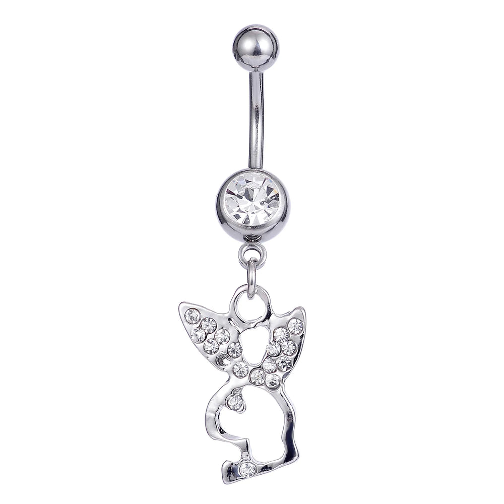 Stainless Steel Navel Nail Set with Zircon Human Body Piercing Jewelry alternate view