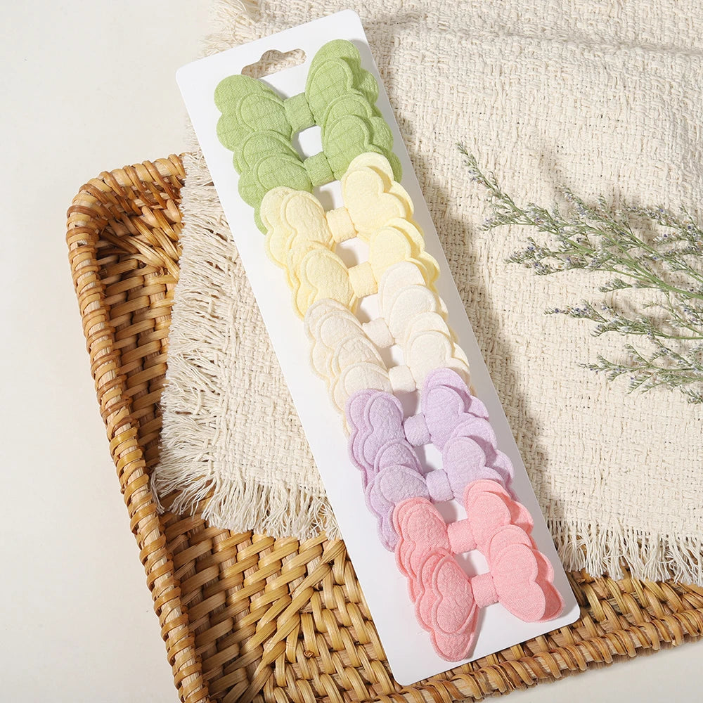 10PCS/Set New Fabric BB Hair Clip Children's Girls' Teenagers' Side Bangs Clip Girls' Party Daily Decoration Hair Accessories