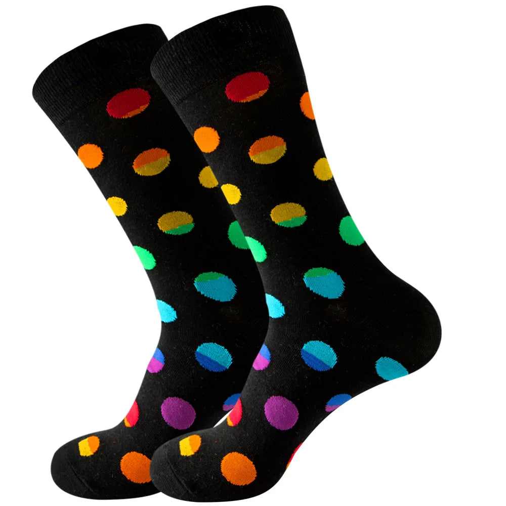 New Happy Mens Socks Women Novelty Cartoon Sock Combed Cotton Funny Men's Big Size Cre close-up view