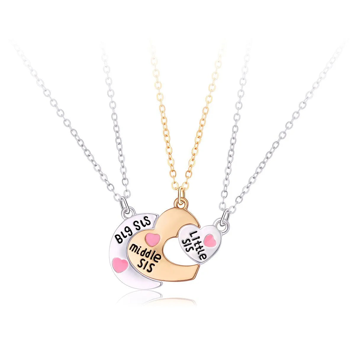 Elviragirl 3Pcs/set Sun Moon Star Pendant Necklace for Girl Kids Friendship BFF Neckla close-up view