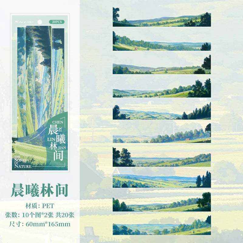 Natural Scenery Sticker Pack | 20pcs Landscape Stickers for Junk Journal DIY