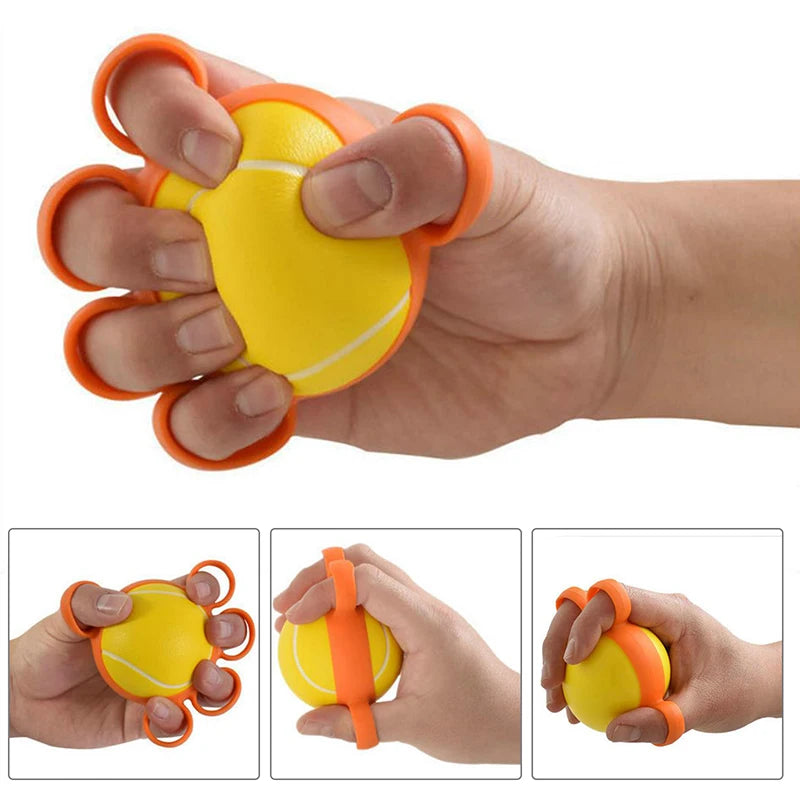 Hand Therapy Ball | Finger Exercise Grip Strength Trainer for Rehabilitation, Arthritis, Elderly, St