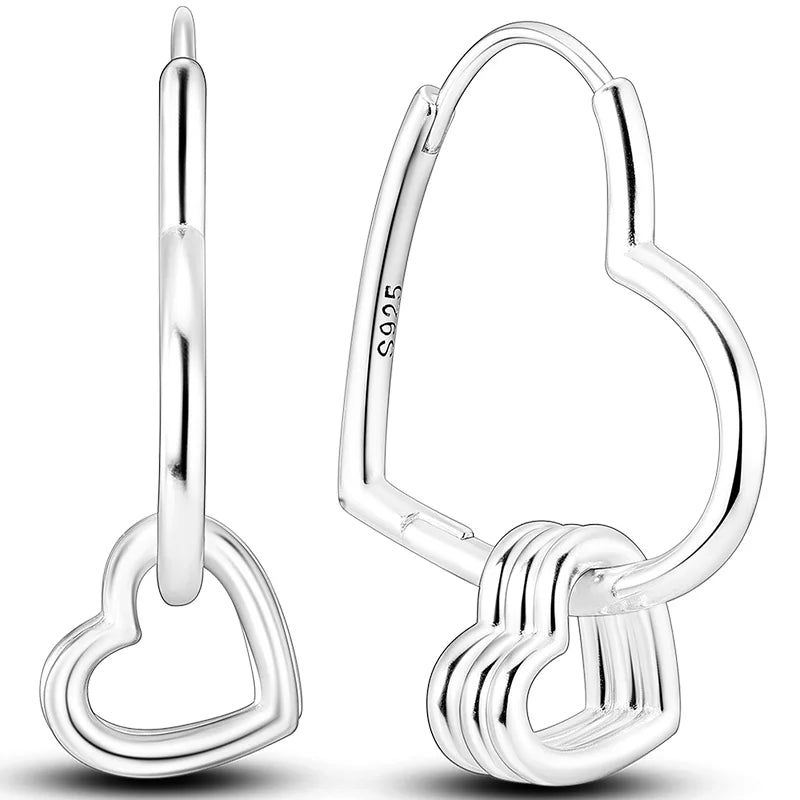 Hot Classic Original 925 Sterling Silver Earrings Colorful Circle Hoop Earrings For W alternate view